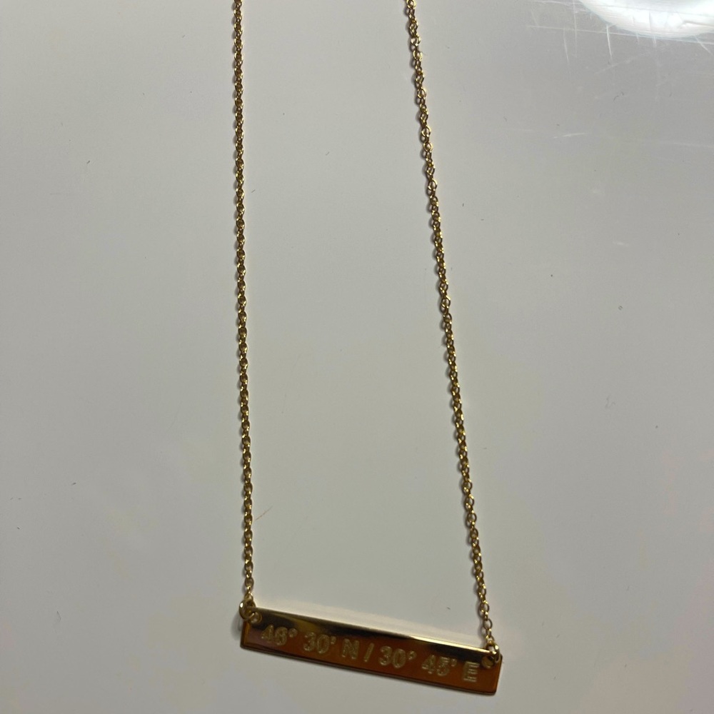 Latitude & longitude bar necklace